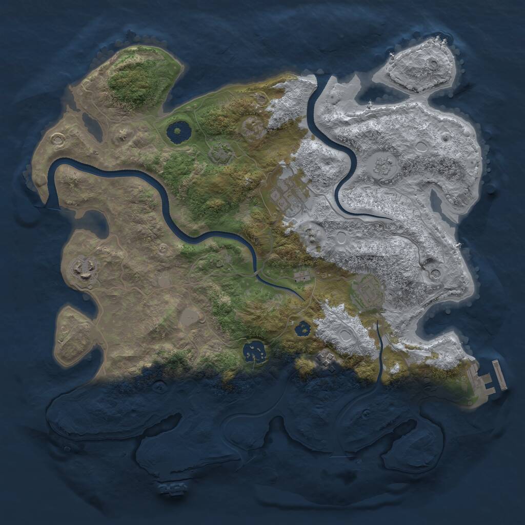 Rust Map: Procedural Map, Size: 3400, Seed: 88362122, 11 Monuments