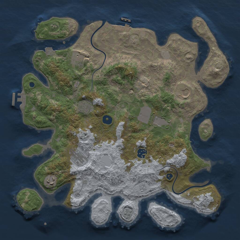 Rust Map: Procedural Map, Size: 3800, Seed: 87286903, 14 Monuments