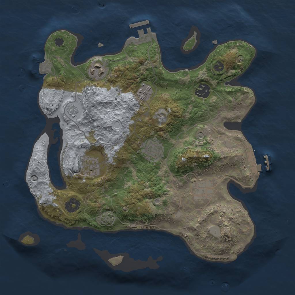 Rust Map: Procedural Map, Size: 3000, Seed: 305, 14 Monuments