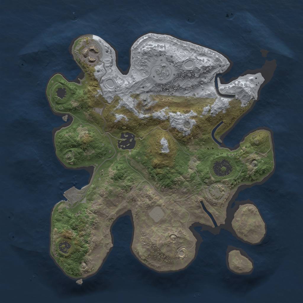 Rust Map: Procedural Map, Size: 2500, Seed: 2688547, 7 Monuments