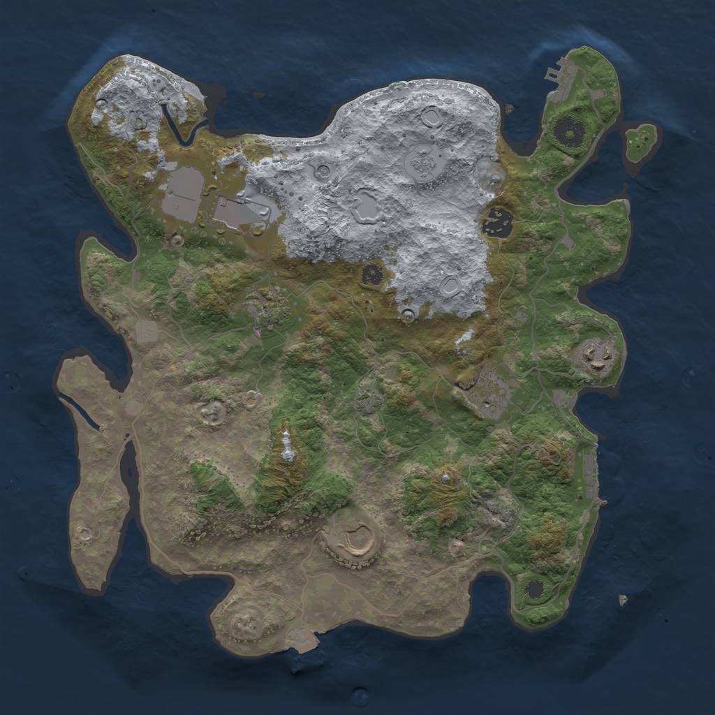 Rust Map: Procedural Map, Size: 3500, Seed: 859310121, 14 Monuments