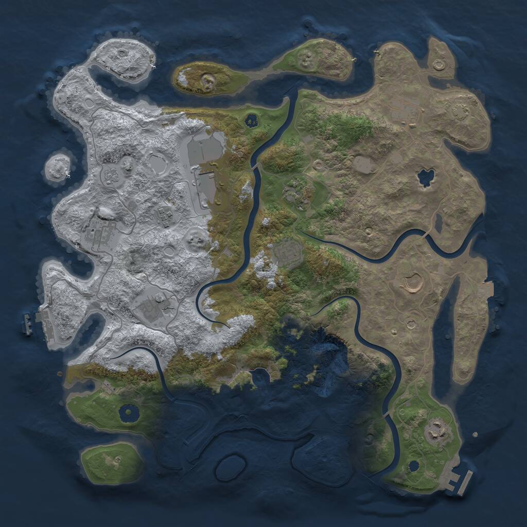 Rust Map: Procedural Map, Size: 4000, Seed: 447931638, 15 Monuments