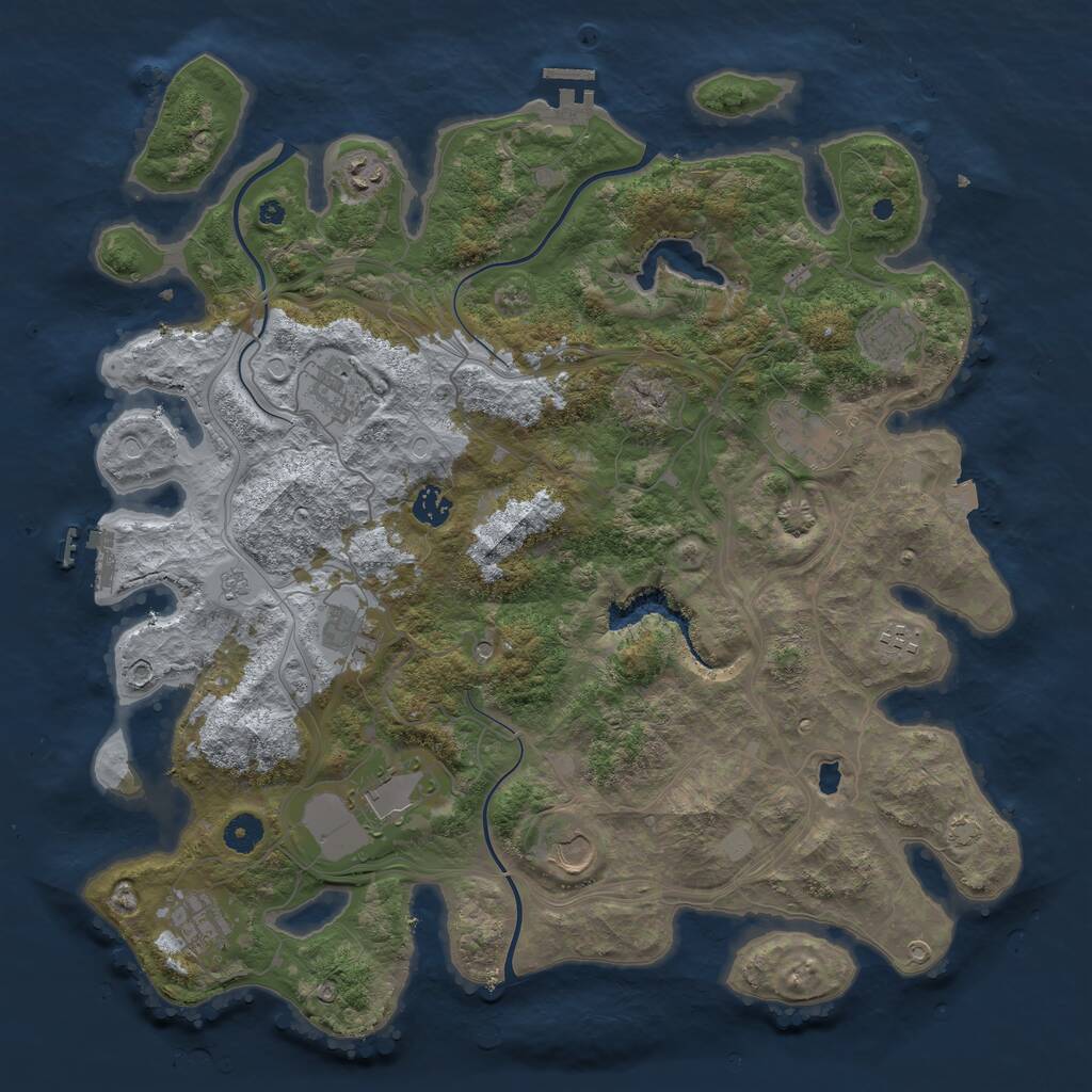 Rust Map: Procedural Map, Size: 4250, Seed: 12614666, 16 Monuments