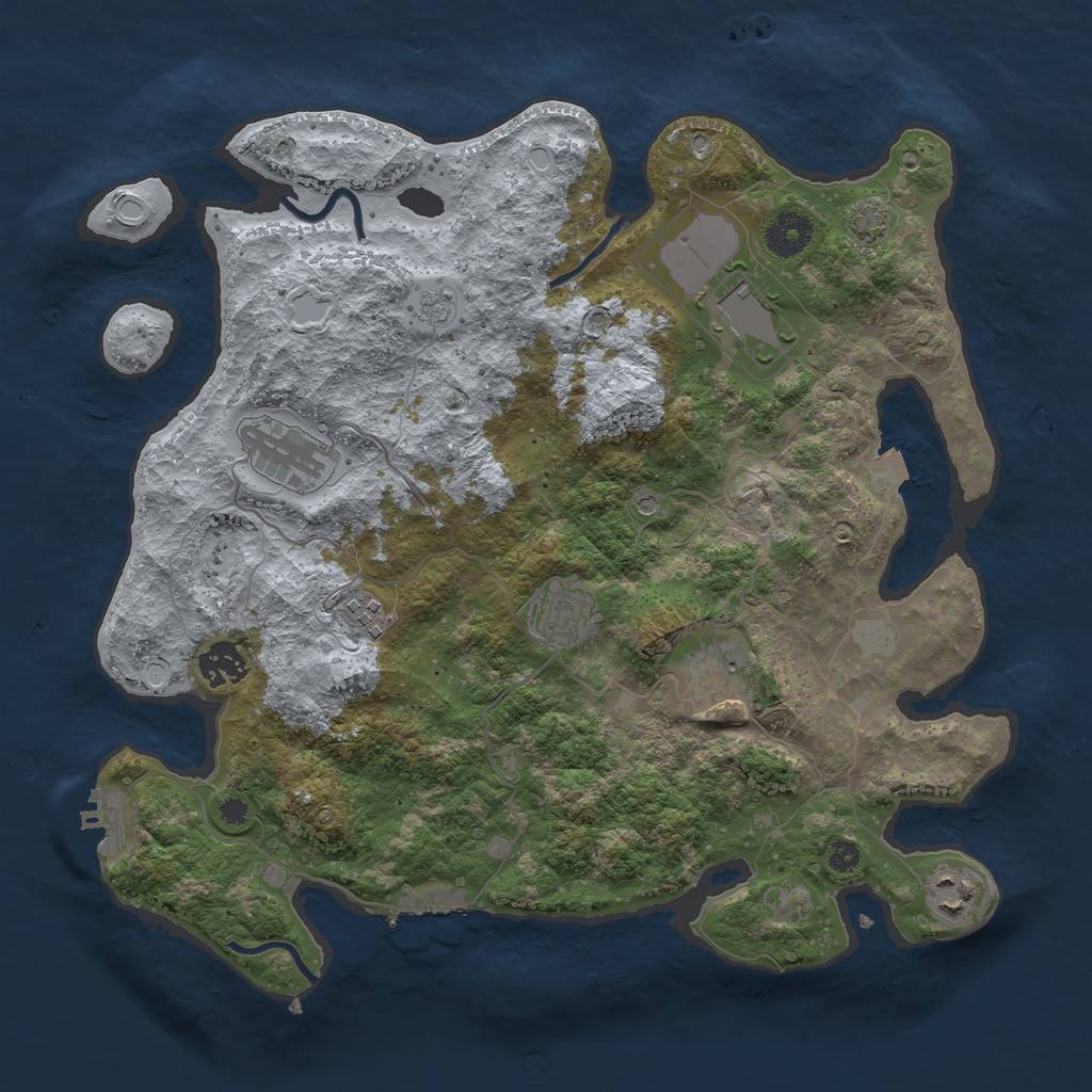 Rust Map: Procedural Map, Size: 3600, Seed: 94454801, 15 Monuments