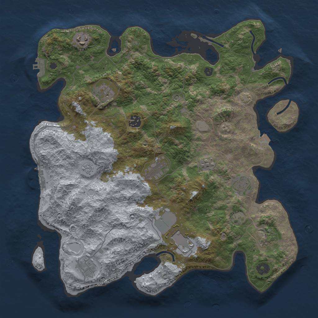 Rust Map: Procedural Map, Size: 3750, Seed: 1654160774, 17 Monuments