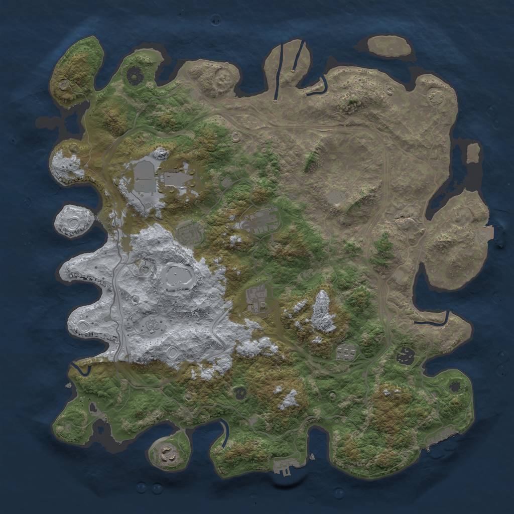 Rust Map: Procedural Map, Size: 4300, Seed: 16669270, 15 Monuments