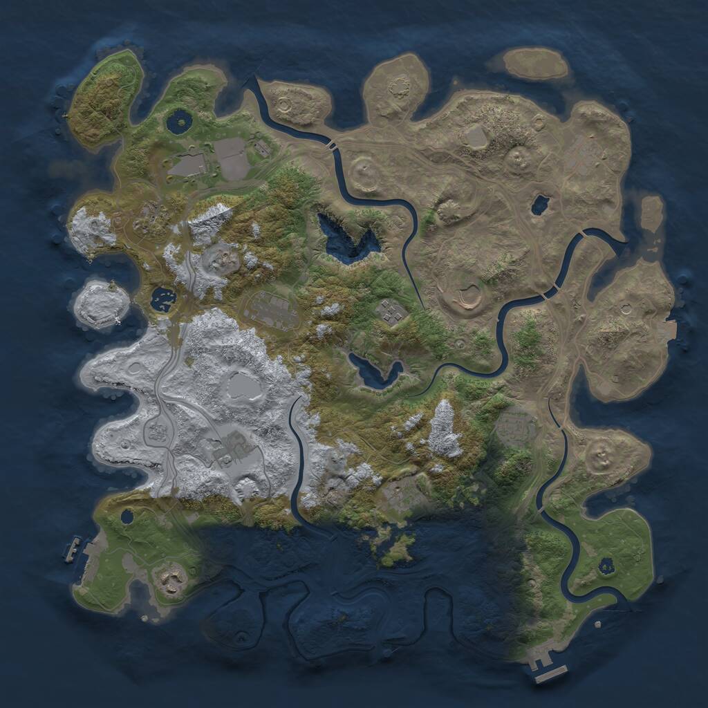 Rust Map: Procedural Map, Size: 4300, Seed: 16669270, 17 Monuments