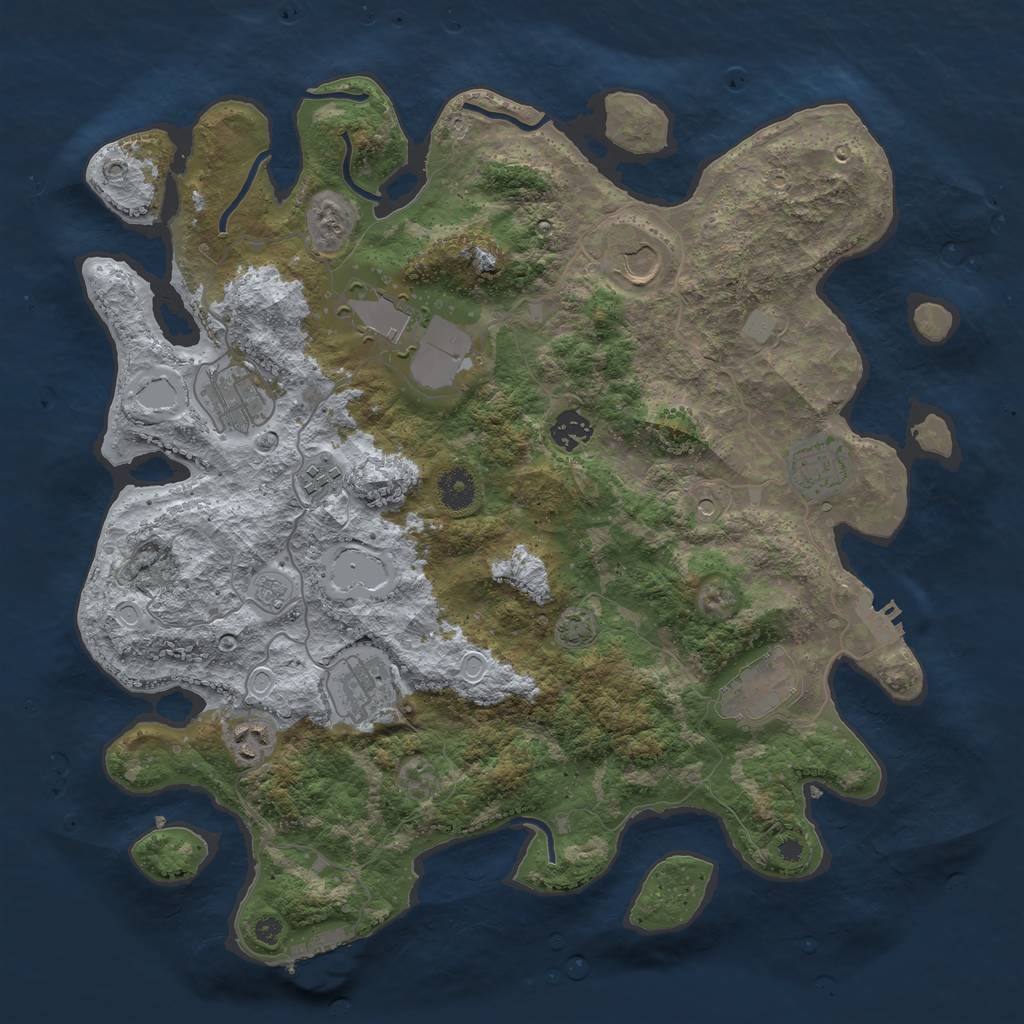 Rust Map: Procedural Map, Size: 3900, Seed: 1443184, 17 Monuments