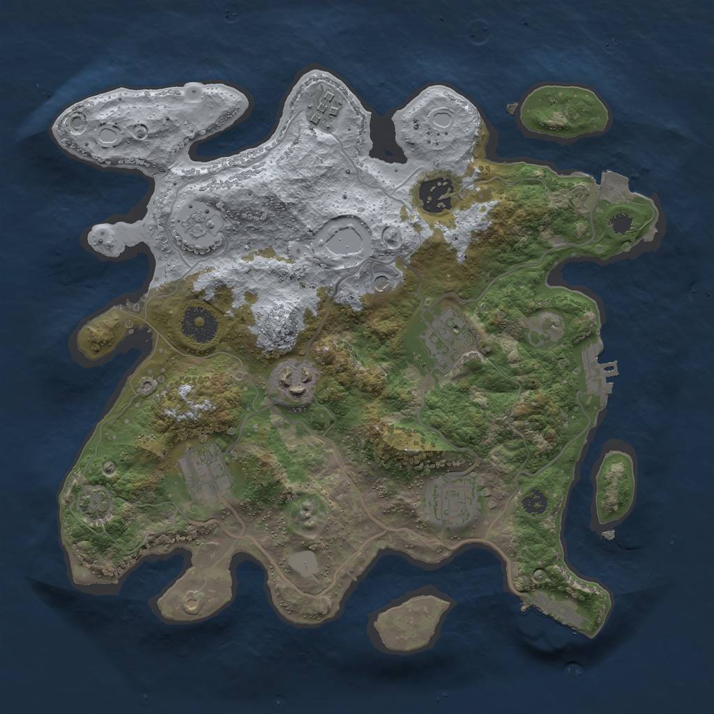 Rust Map: Procedural Map, Size: 3000, Seed: 1712189430, 14 Monuments