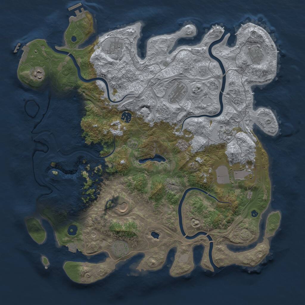 Rust Map: Procedural Map, Size: 4400, Seed: 12532896, 16 Monuments