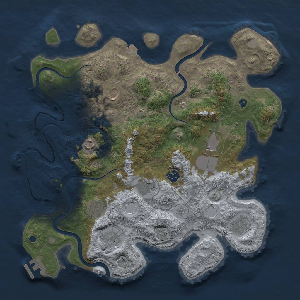 Rust Map: Procedural Map, Size: 3750, Seed: 69164418, 15 Monuments
