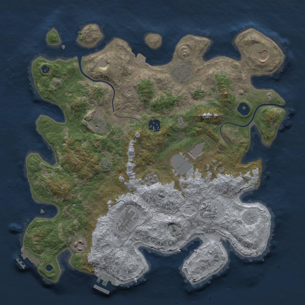 Rust Map: Procedural Map, Size: 3750, Seed: 69164418, 15 Monuments