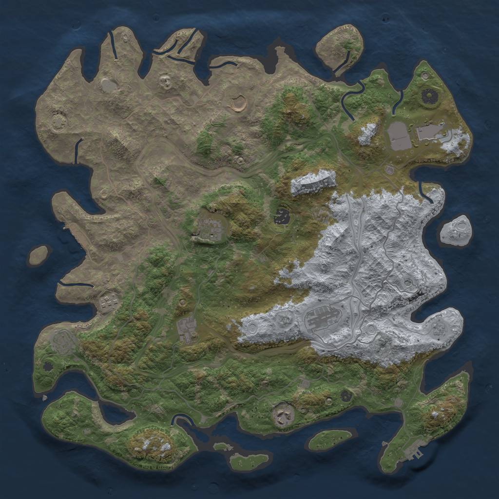 Rust Map: Procedural Map, Size: 4500, Seed: 15476524, 17 Monuments