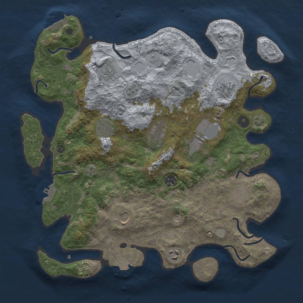 Rust Map: Procedural Map, Size: 3800, Seed: 67427279, 18 Monuments