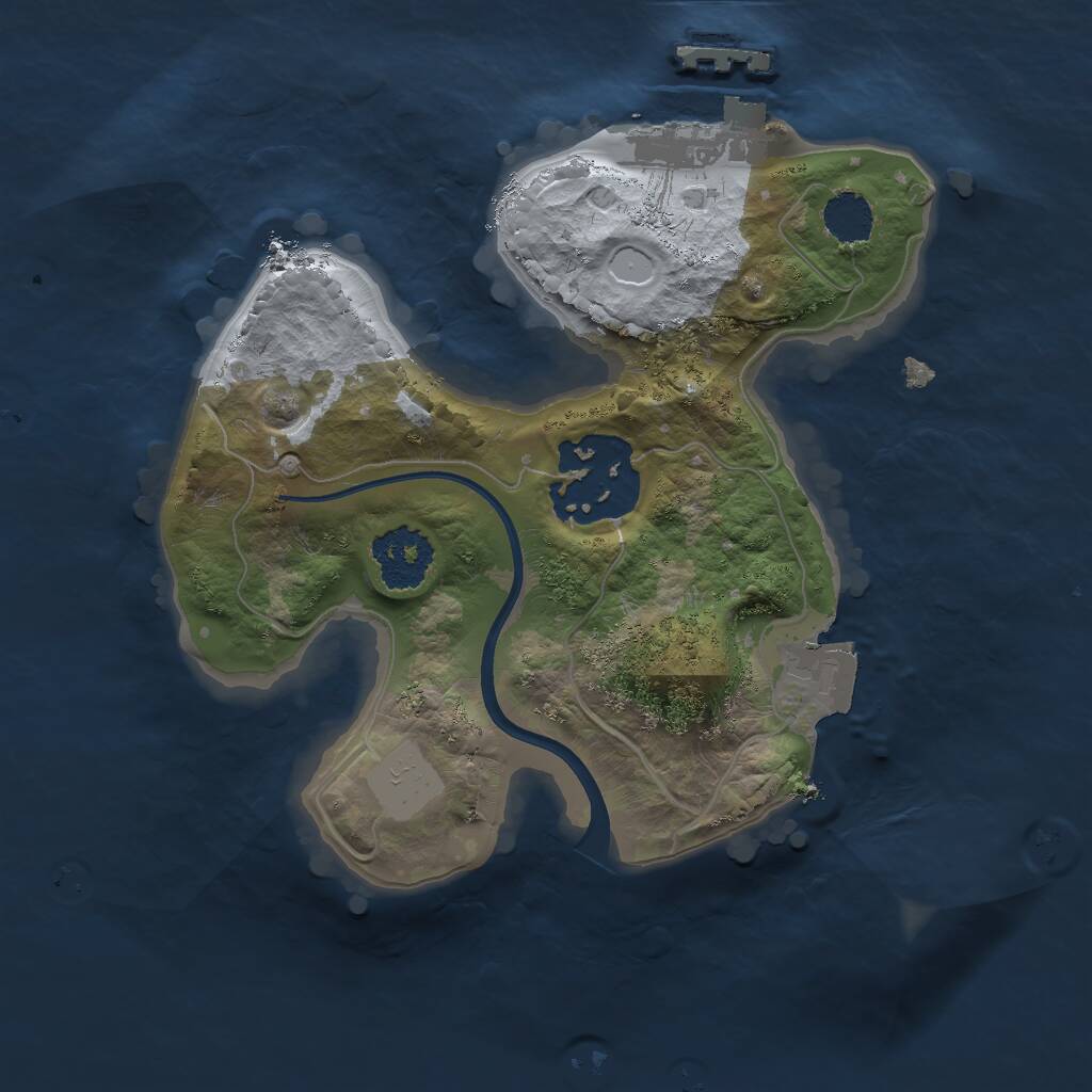 Rust Map: Procedural Map, Size: 1800, Seed: 1236426562, 3 Monuments