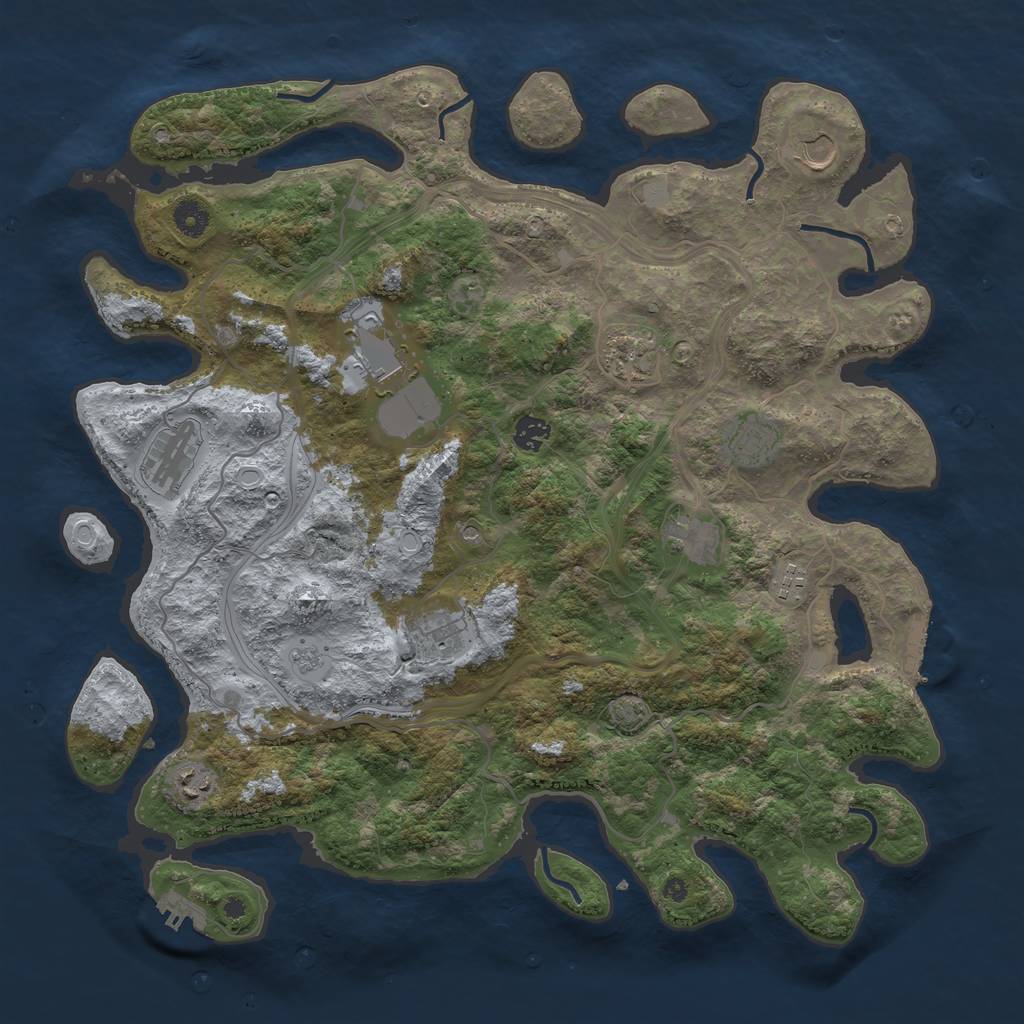 Rust Map: Procedural Map, Size: 4300, Seed: 9519778, 18 Monuments