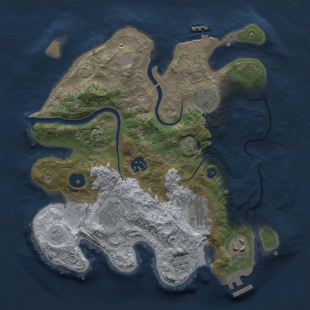Rust Map: Procedural Map, Size: 3000, Seed: 8706539, 12 Monuments