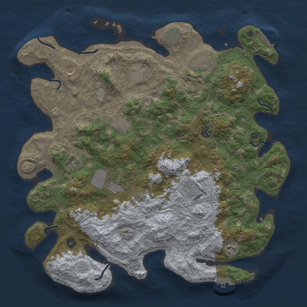 Rust Map: Procedural Map, Size: 4400, Seed: 69161207, 19 Monuments