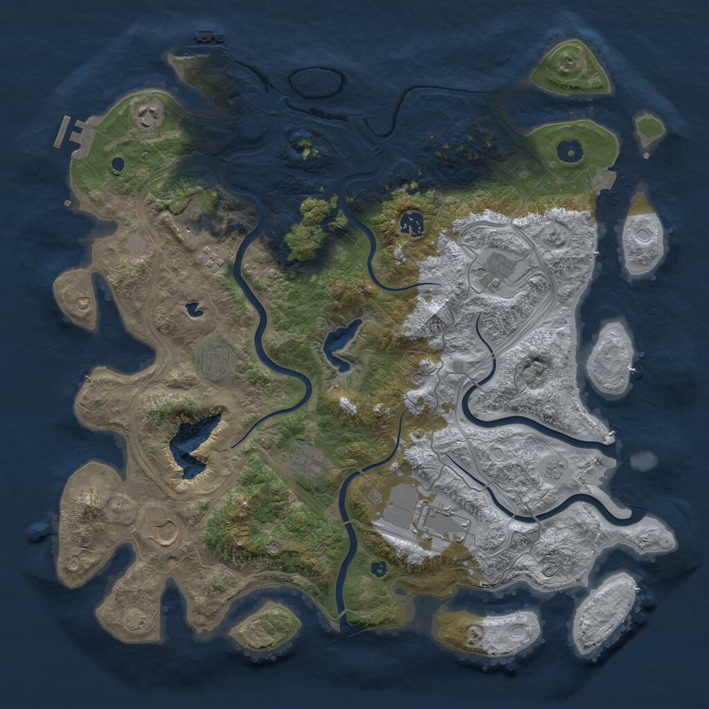 Rust Map: Procedural Map, Size: 4300, Seed: 95551165, 15 Monuments