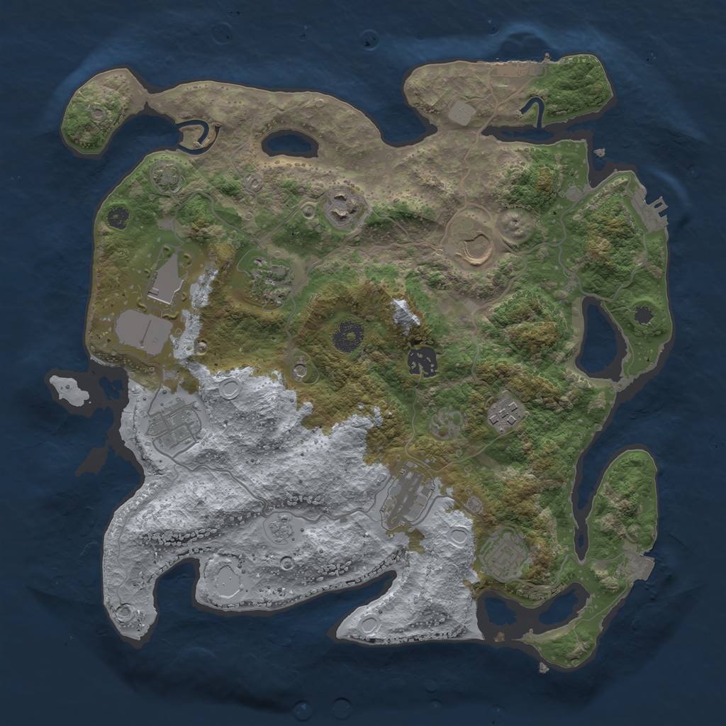 Rust Map: Procedural Map, Size: 3500, Seed: 22734961, 17 Monuments