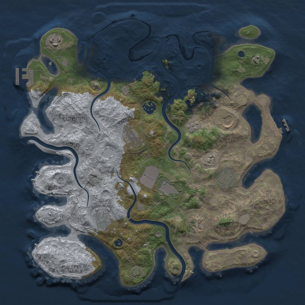 Rust Map: Procedural Map, Size: 3700, Seed: 75174881, 15 Monuments