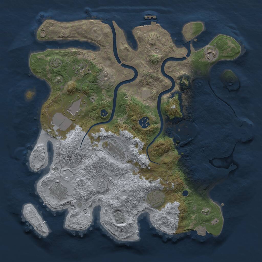 Rust Map: Procedural Map, Size: 3600, Seed: 65641336, 15 Monuments