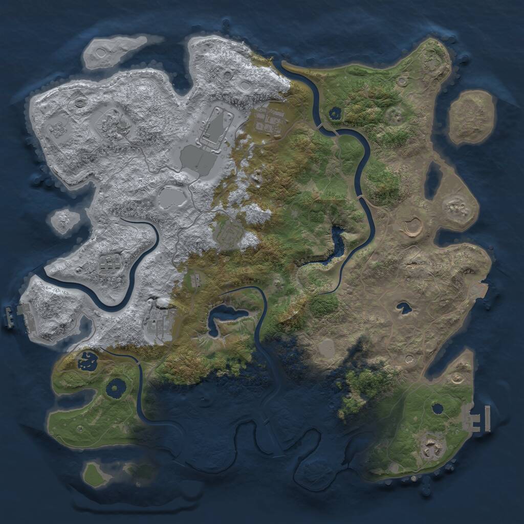 Rust Map: Procedural Map, Size: 4000, Seed: 88290, 15 Monuments
