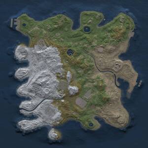 Thumbnail Rust Map: Procedural Map, Size: 3500, Seed: 1279634598, 13 Monuments