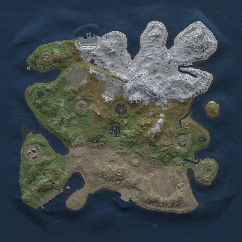 Rust Map: Procedural Map, Size: 3000, Seed: 1489761262, 13 Monuments