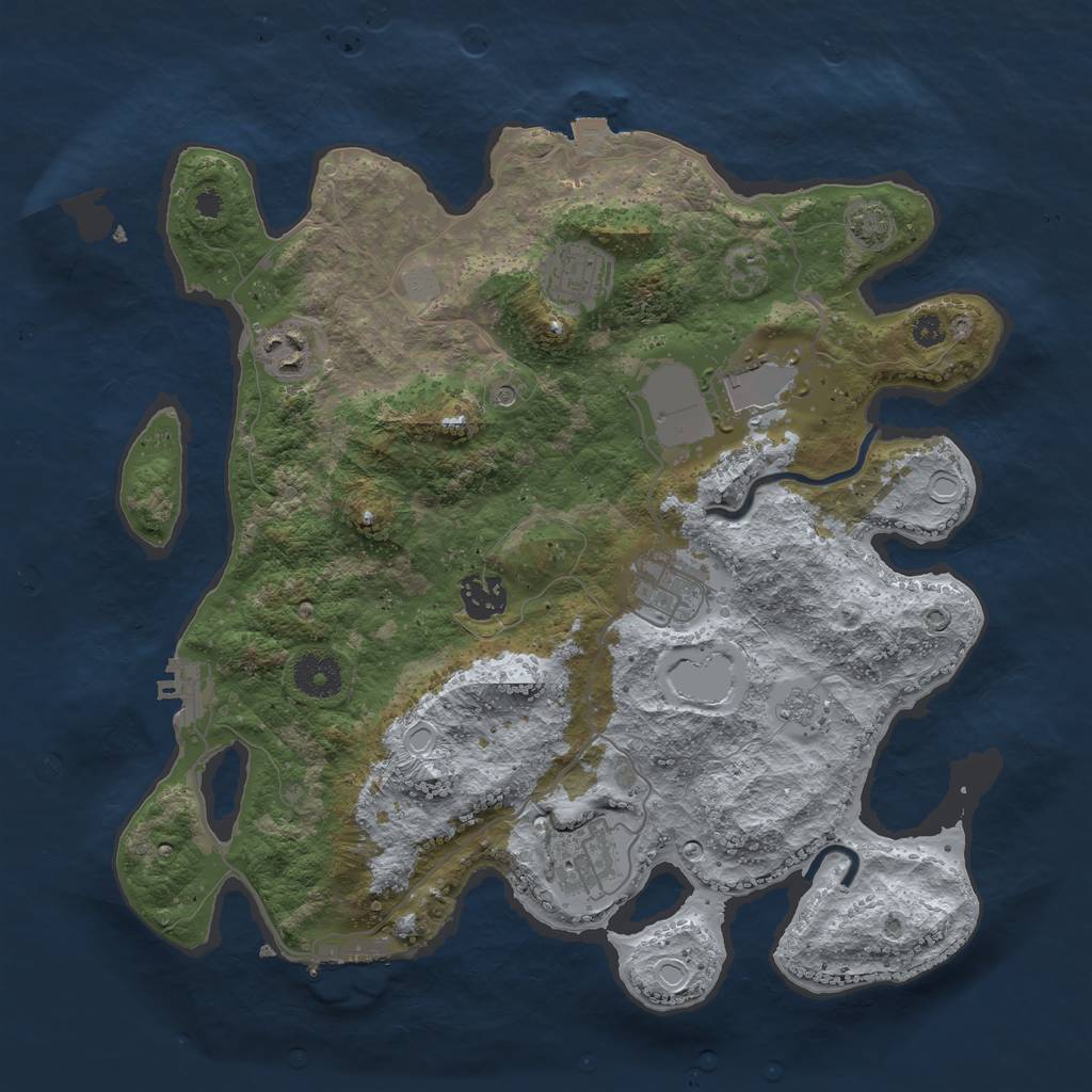 Rust Map: Procedural Map, Size: 3500, Seed: 321321, 14 Monuments