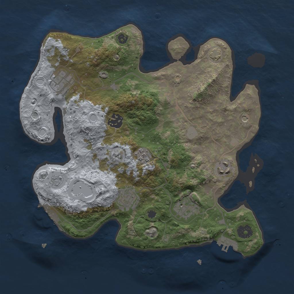 Rust Map: Procedural Map, Size: 3000, Seed: 57624715, 14 Monuments