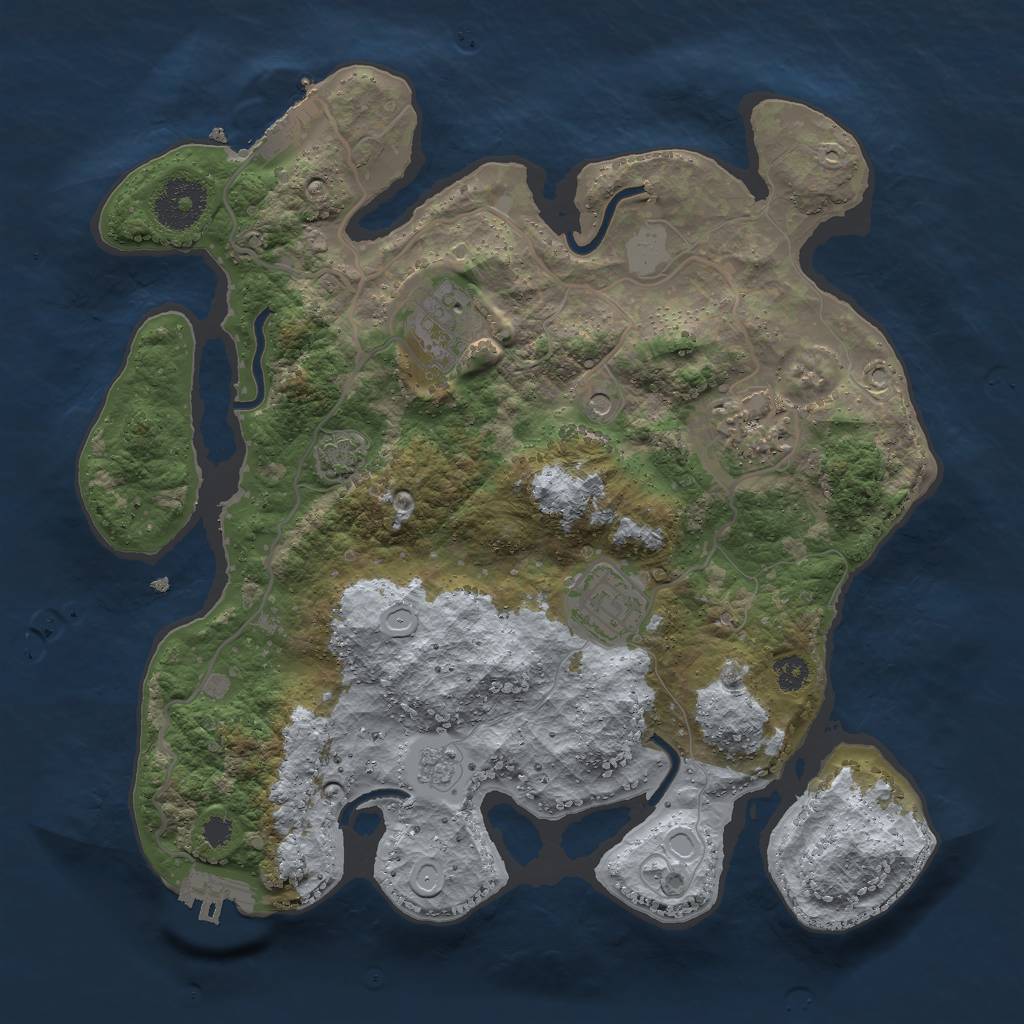 Rust Map: Procedural Map, Size: 3000, Seed: 42477332, 11 Monuments
