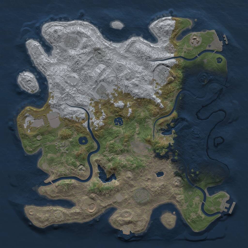 Rust Map: Procedural Map, Size: 4100, Seed: 1502165, 17 Monuments