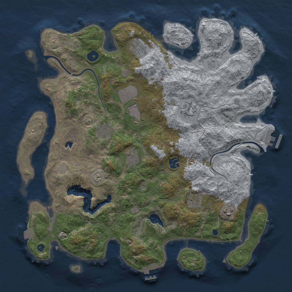 Rust Map: Procedural Map, Size: 4000, Seed: 2137420, 15 Monuments