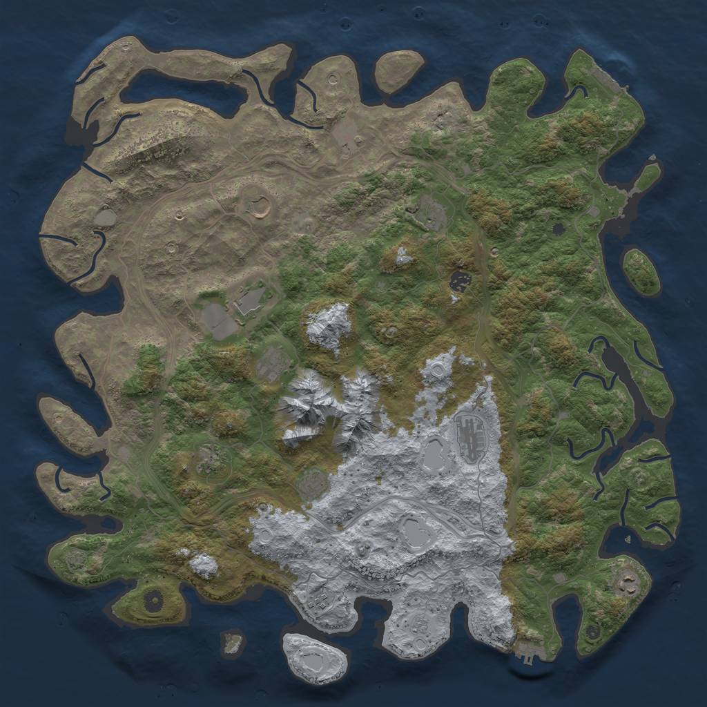 Rust Map: Procedural Map, Size: 5000, Seed: 114928911, 19 Monuments