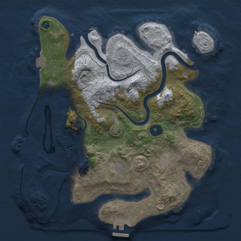Rust Map: Procedural Map, Size: 3000, Seed: 5615, 7 Monuments