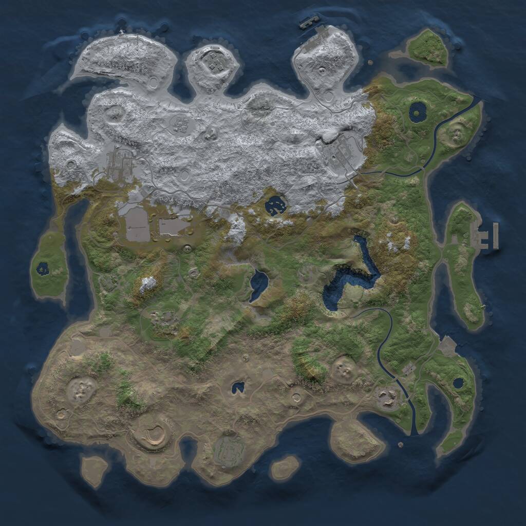 Rust Map: Procedural Map, Size: 4000, Seed: 1102004, 15 Monuments