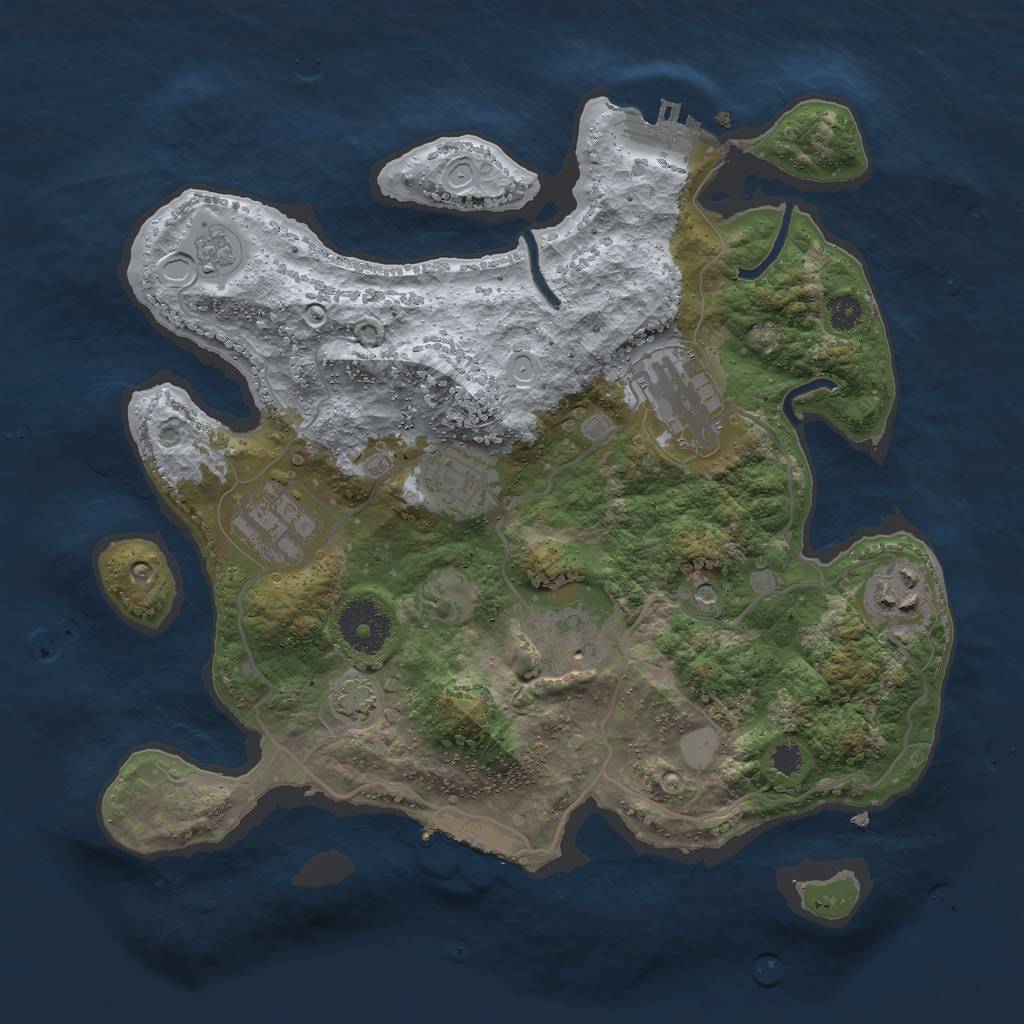 Rust Map: Procedural Map, Size: 3000, Seed: 455305350, 13 Monuments