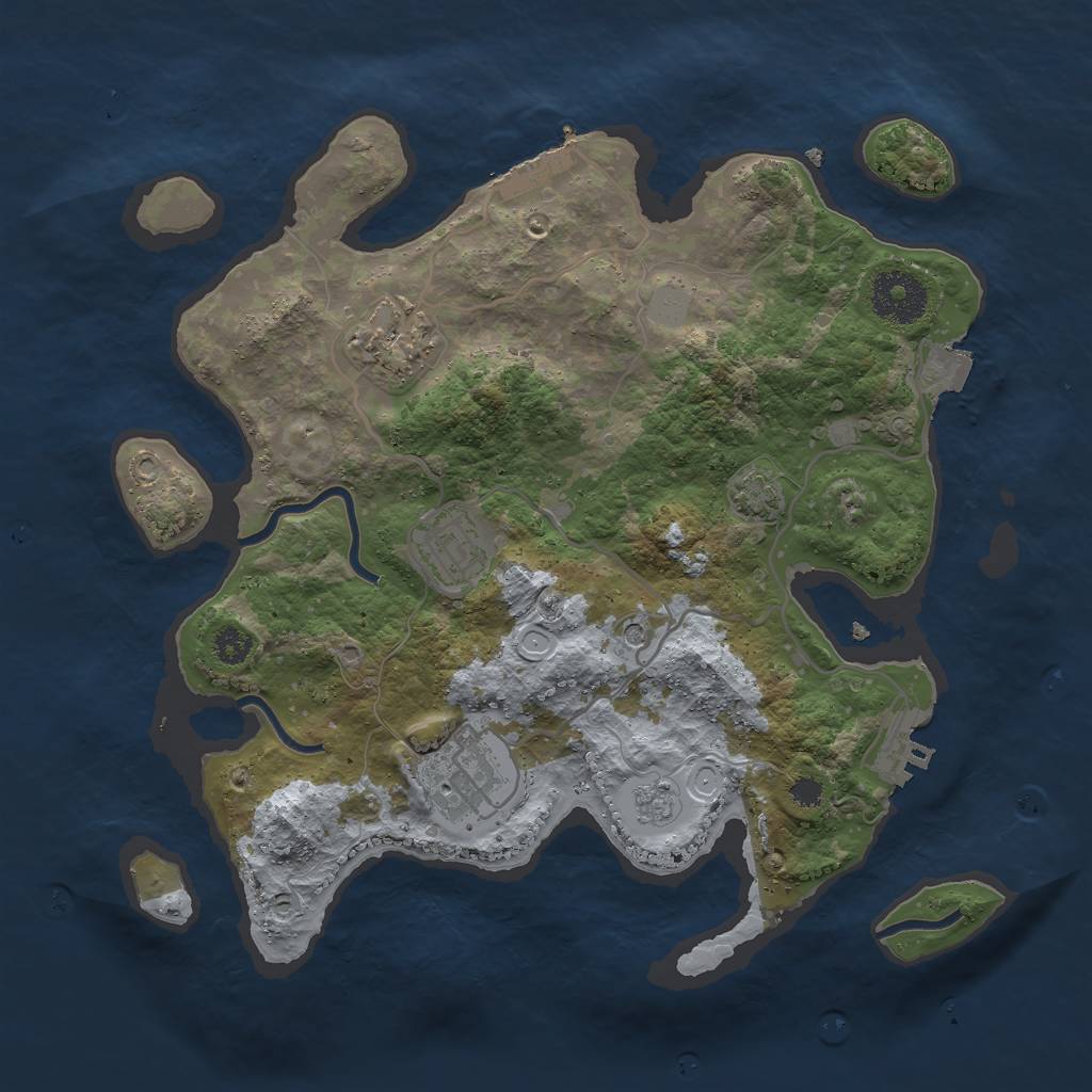 Rust Map: Procedural Map, Size: 3000, Seed: 1623348, 11 Monuments