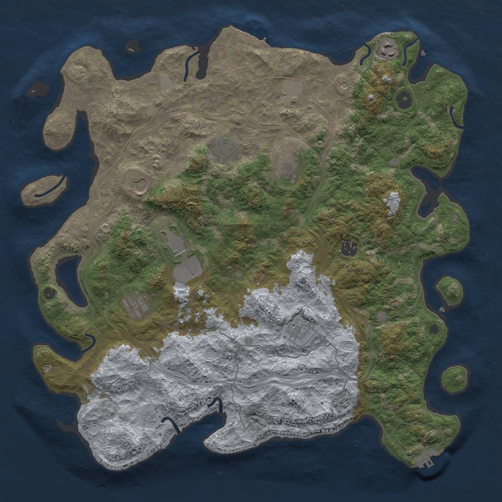 Rust Map: Procedural Map, Size: 4500, Seed: 264580361, 18 Monuments