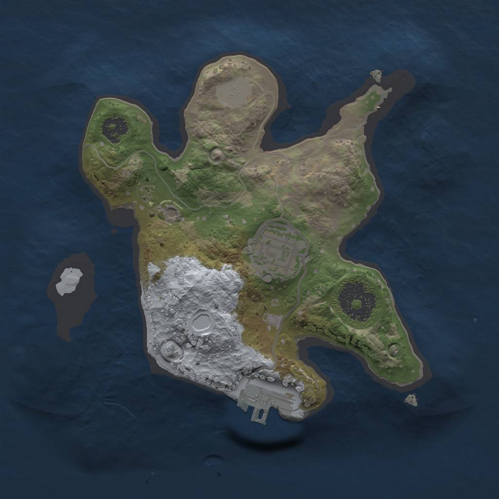 Rust Map: Procedural Map, Size: 2000, Seed: 1987281747, 5 Monuments