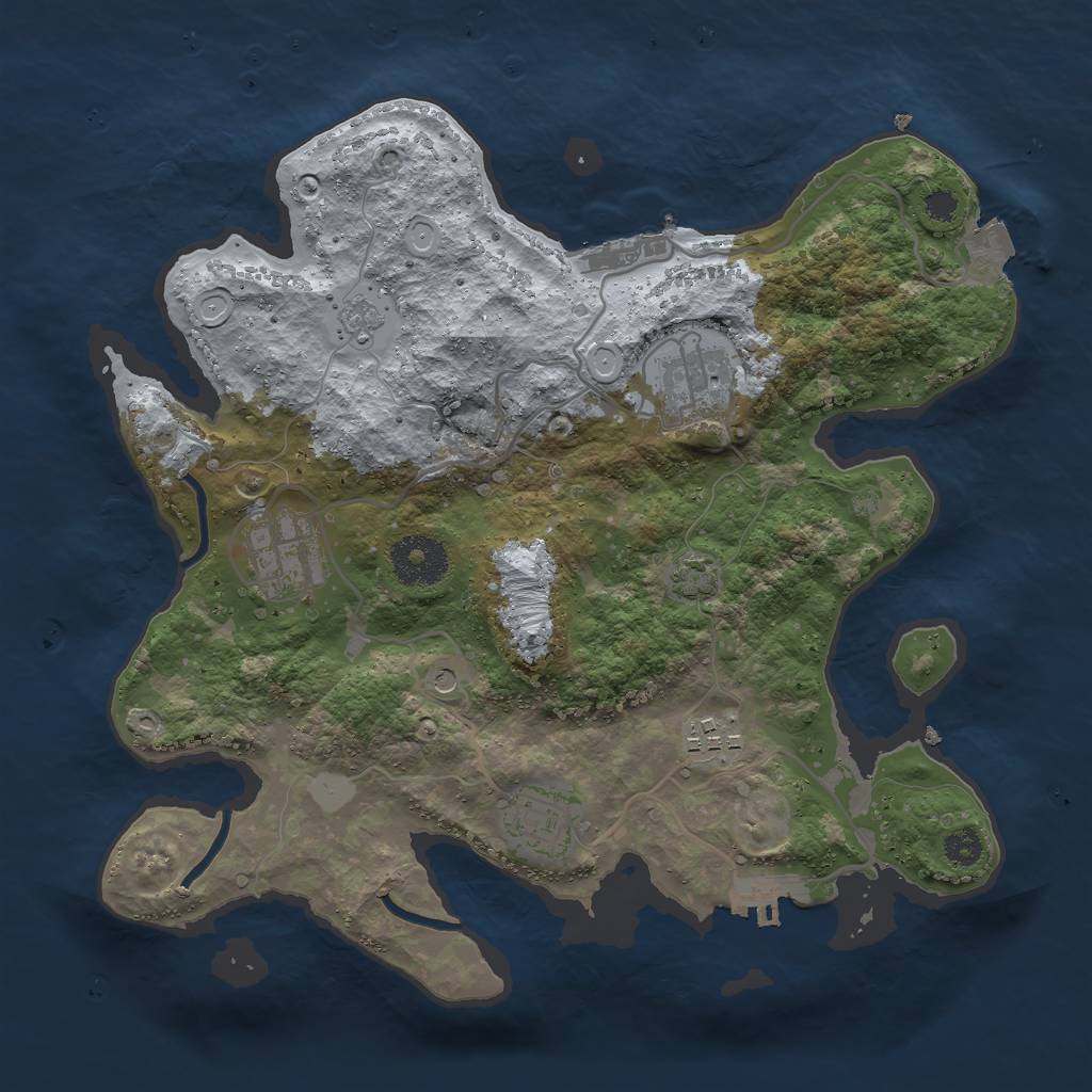 Rust Map: Procedural Map, Size: 3000, Seed: 99833107, 12 Monuments