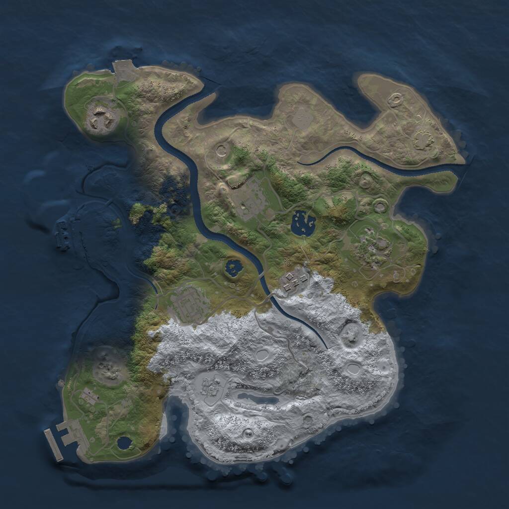 Rust Map: Procedural Map, Size: 3000, Seed: 31215, 12 Monuments