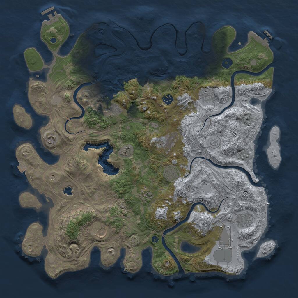 Rust Map: Procedural Map, Size: 4300, Seed: 317008516, 17 Monuments