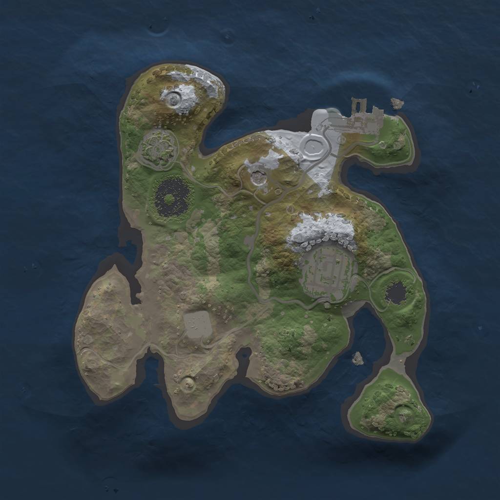 Rust Map: Procedural Map, Size: 2000, Seed: 666237, 7 Monuments