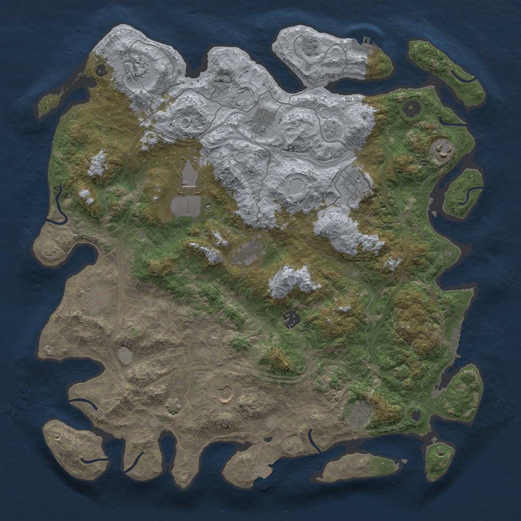 Rust Map: Procedural Map, Size: 4500, Seed: 4101832, 19 Monuments