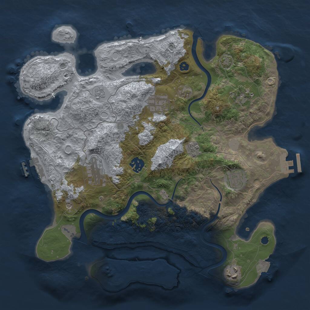 Rust Map: Procedural Map, Size: 3300, Seed: 830915971, 13 Monuments
