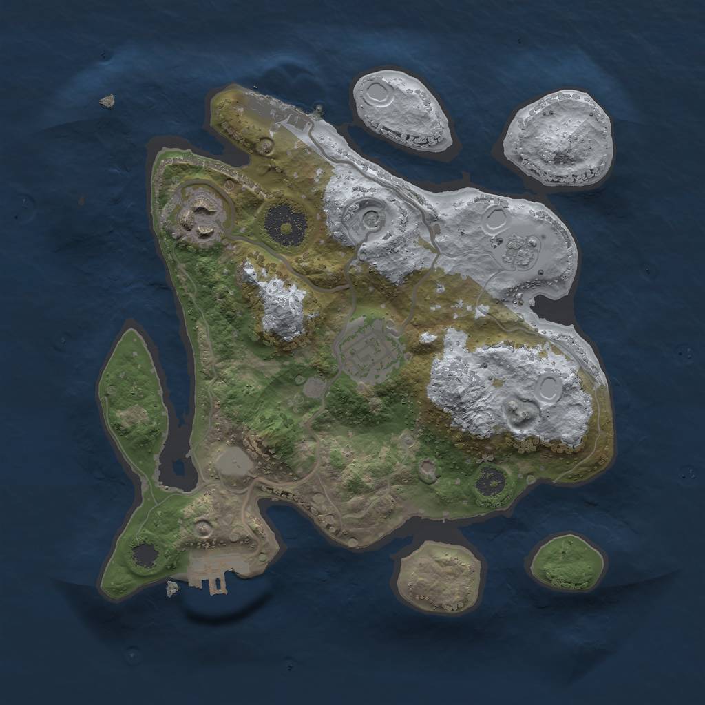 Rust Map: Procedural Map, Size: 2500, Seed: 8024, 9 Monuments