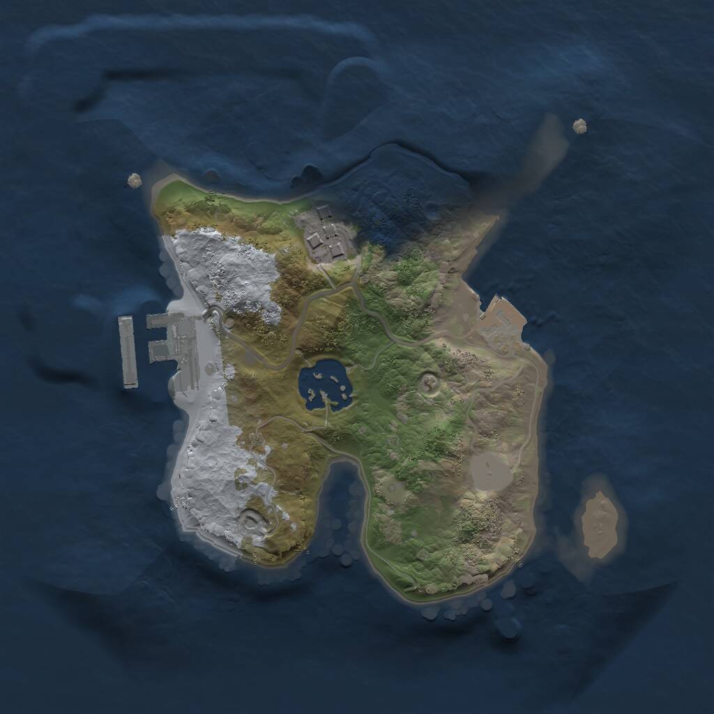 Rust Map: Procedural Map, Size: 2000, Seed: 647195760, 4 Monuments