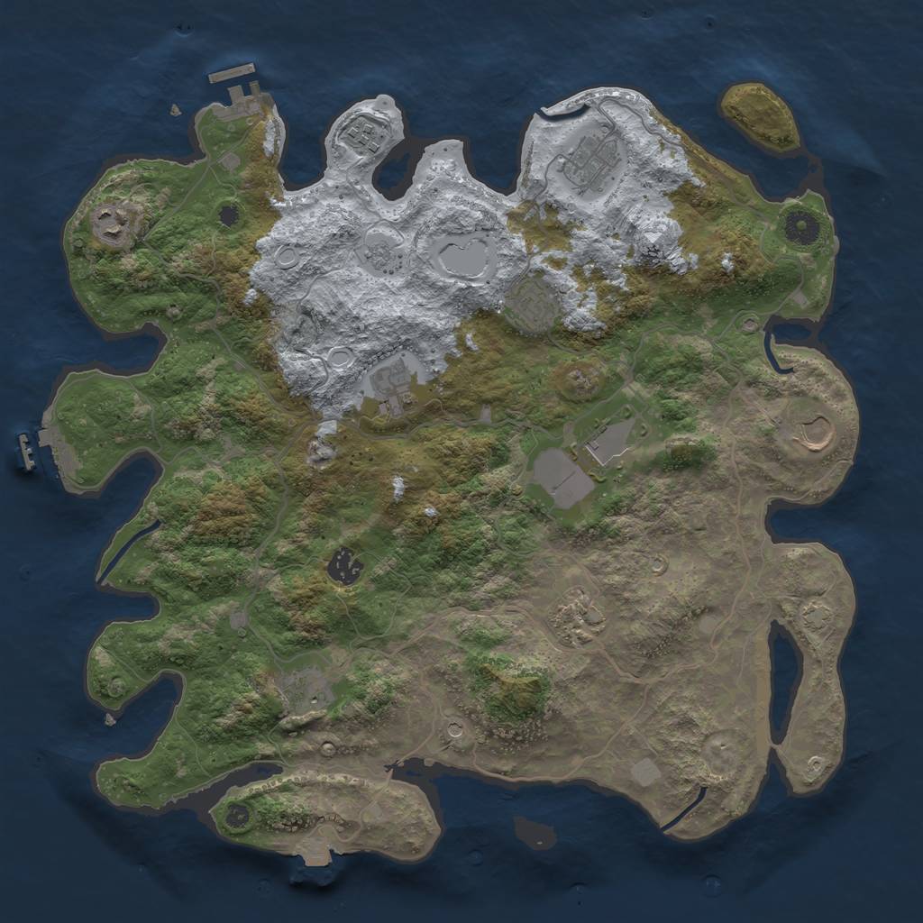 Rust Map: Procedural Map, Size: 4000, Seed: 880929082, 18 Monuments